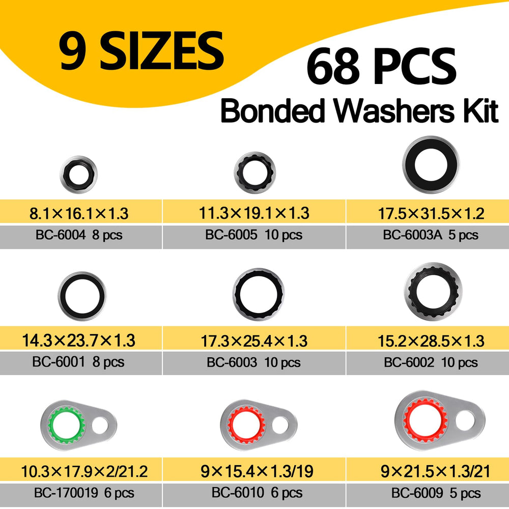 NBRINGO bonded washers closeup highlights durable metal and rubber seals.