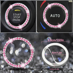 NBTEPEM 8pcs pink bling set showcases a cohesive interior upgrade.