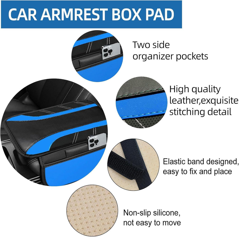 NBTEPEM blue armrest cover adds soft touch and interior safeguarding