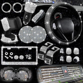 NBTEPEM bling steering wheel cover with silver diamonds adds stylish grip