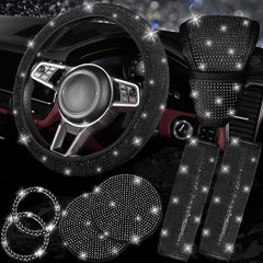 NBTEPEM steering wheel cover with rhinestones adds stylish grip.