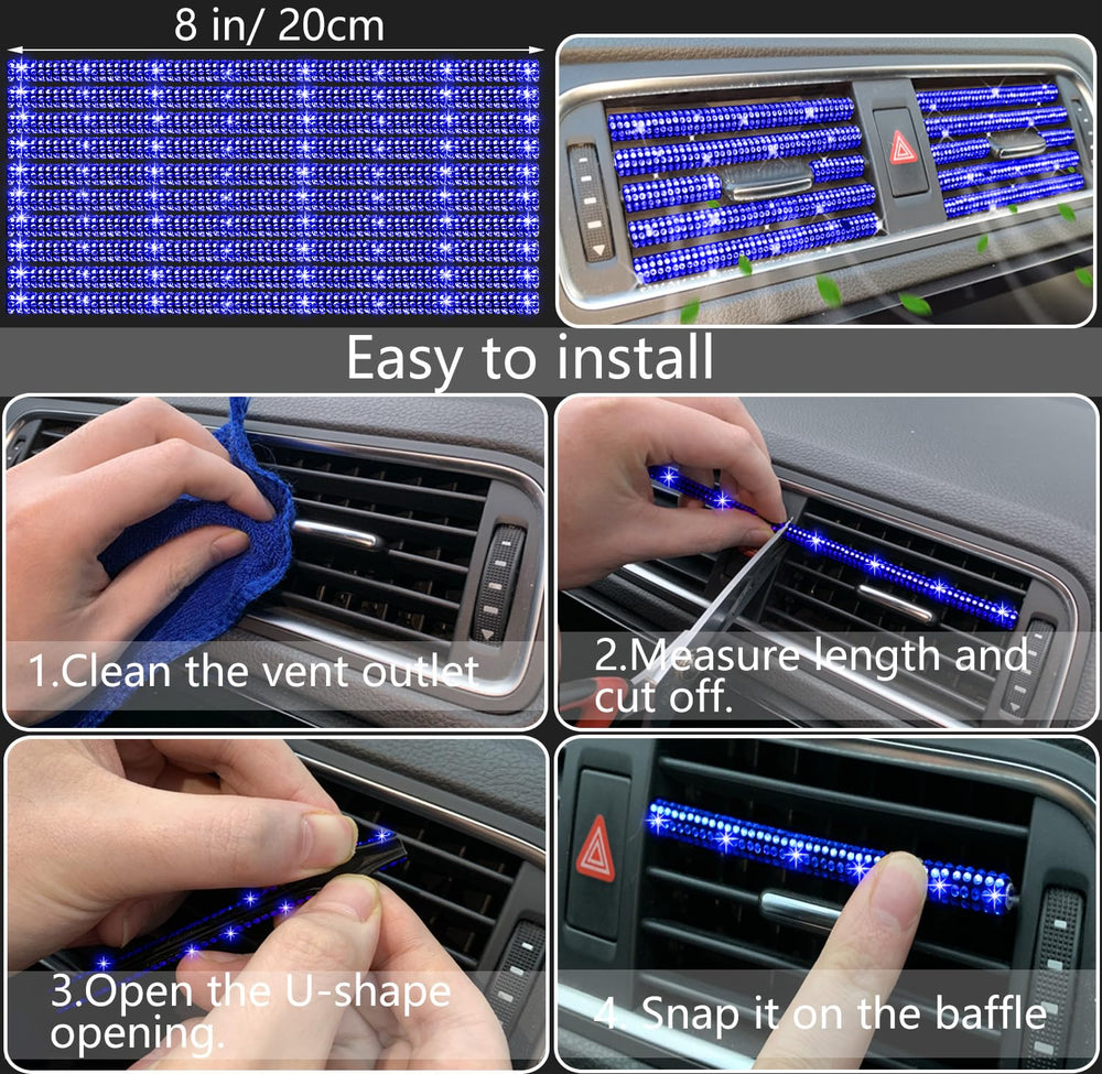 NBTEPEM blue bling car coasters protect surfaces with flair