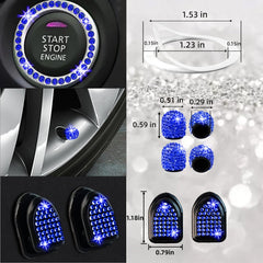 NBTEPEM blue bling valve caps add sparkle to wheels
