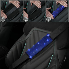NBTEPEM blue gear shift cover adds rhinestone shine.