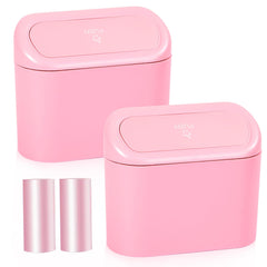 NBTEPEM pink car trash can with lid keeps cabin fresh