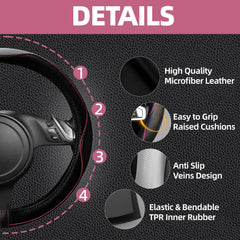 NBTEPEM pink seat belt cover pair enhances comfort on roads