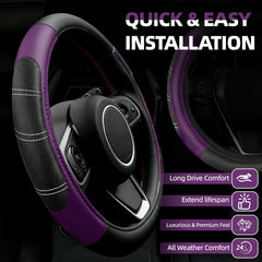 NBTEPEM purple seat belt covers providing soft cushioning and protection.