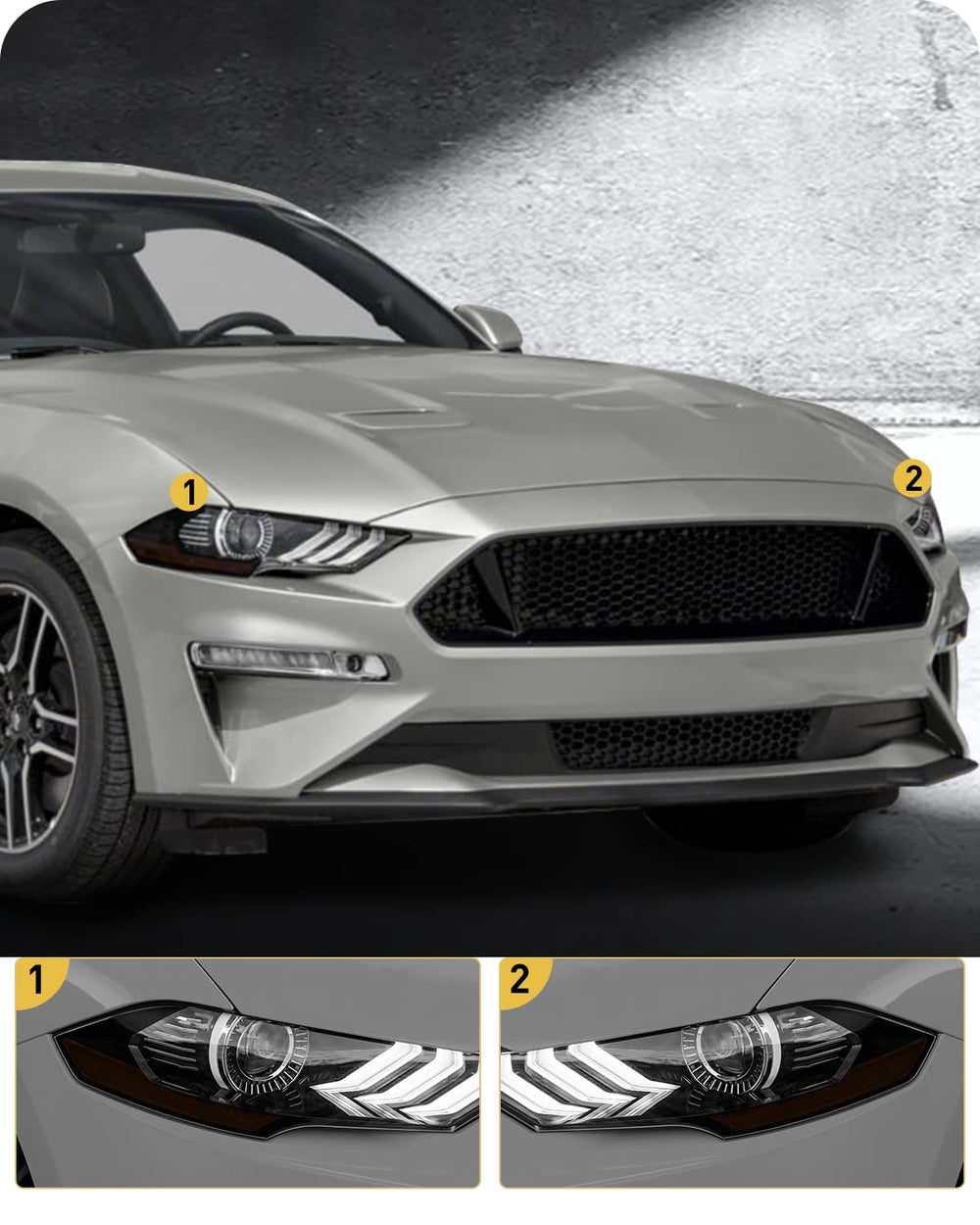 NDRUSH Mustang side marker tint overlay provides weather-ready protection
