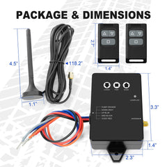 Complete NeaLia trailer controller kit includes remote, antenna, and manual for quick setup.