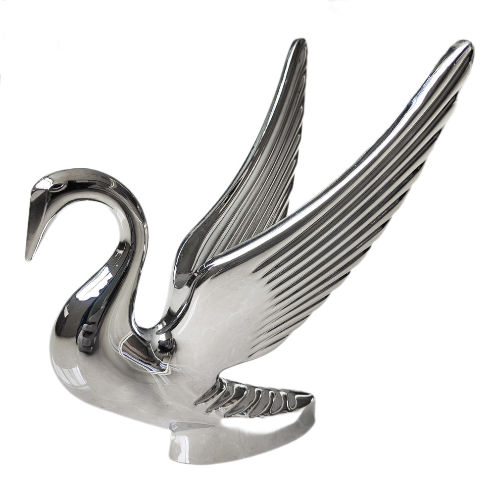 nebnickers heavy-duty chromed swan hood ornament with bold chrome shine for classic styling