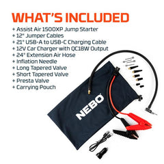 NEBO Assist Air 1500XP TSA-approved carry-on capable for travel