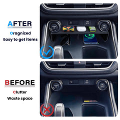 Neepiar center-console organizer interior compartments showing versatile storage