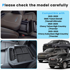 Neepiar center console organizer tray for Chevy Suburban/Tahoe keeps items organized.