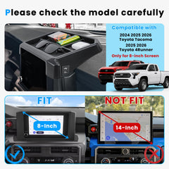 Neepiar dashboard tray behind the screen offers quick storage for a phone.