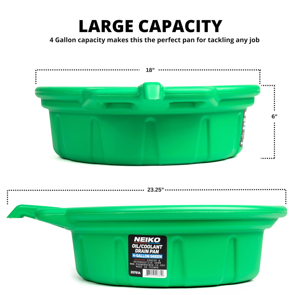 NEIKO 20761A pour spout pan simplifying draining and transferring fluids.