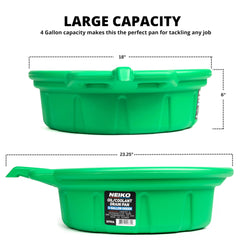 NEIKO 20761A pour spout pan simplifying draining and transferring fluids.