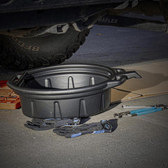 NEIKO 20762A oil drain pan has 2 gallon capacity for routine maintenance.
