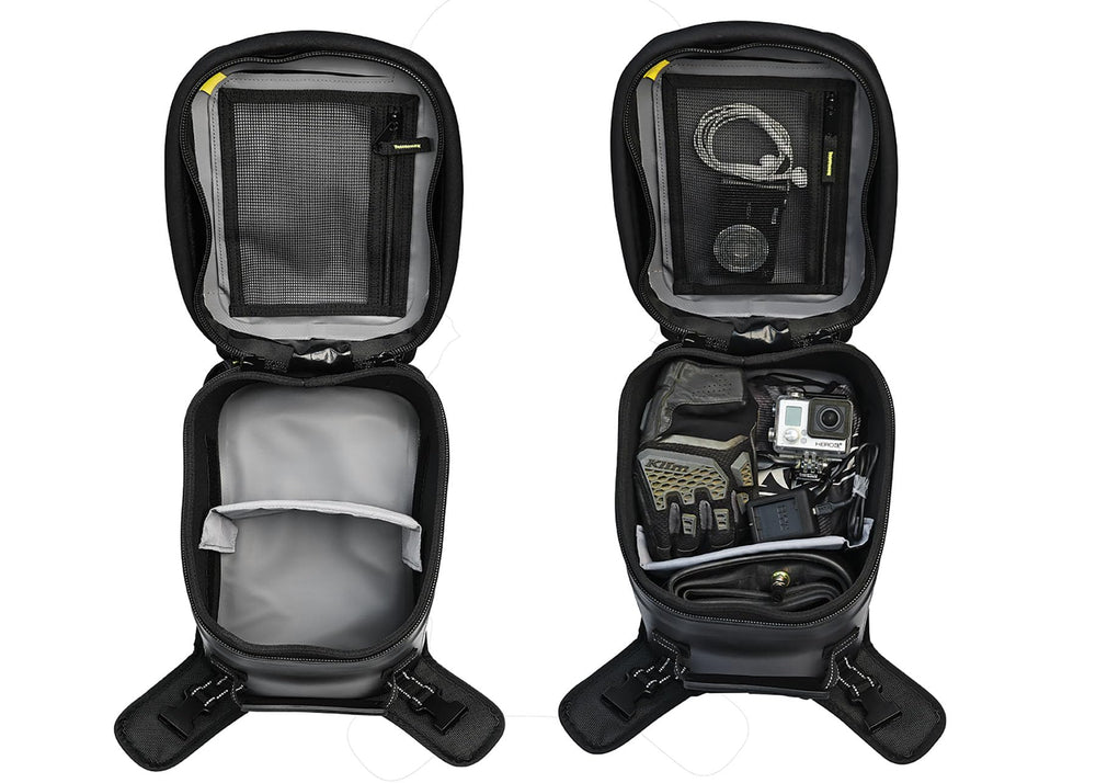 Nelson-Rigg rubberized carry handle makes transporting the bag simple after stops.