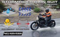 Nelson-Rigg Stormrider pants with boot stirrups for secure fit