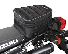 Nelson-Rigg Trails End tail bag mounted on a rack during rugged riding