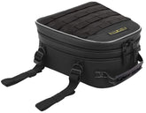 Nelson-Rigg Trails End tail bag, side view, secure mounting on a dual-sport bike