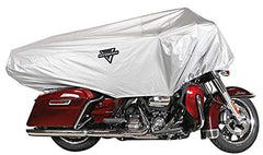 Nelson-Rigg XL half cover folded in reusable storage bag for easy travel.