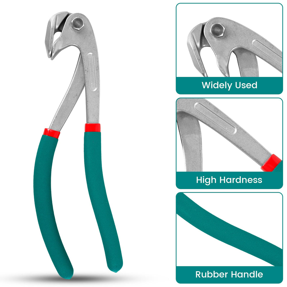 NEMTMCUA dent repair pliers barbed clamp close-up shows secure edge gripping.