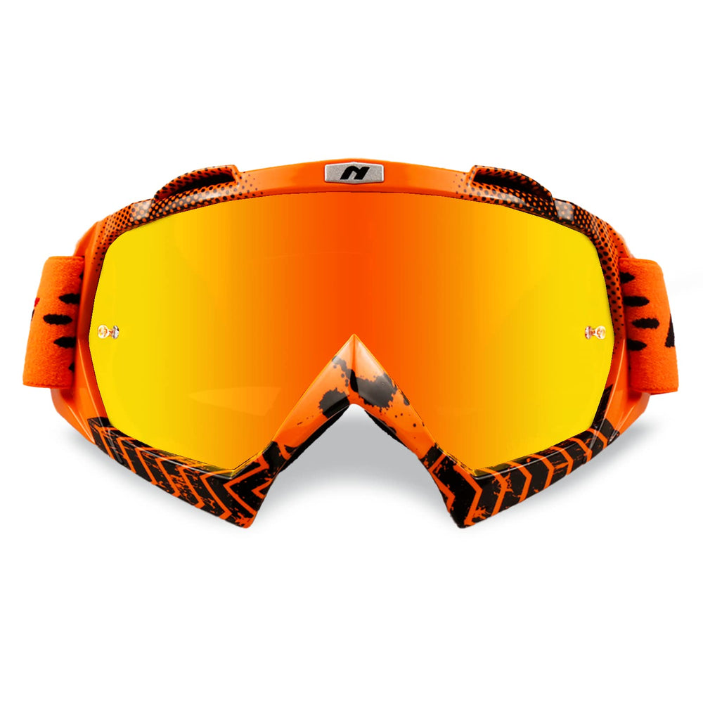 NENKI dirt bike goggles with orange tinted lens for bright visibility