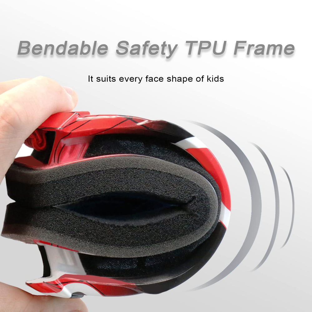 NENKI goggles mounted on youth helmet for motocross and off-road use