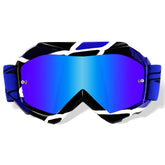 NENKI youth motocross goggles with blue lens, front view, UV400 protection
