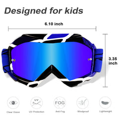 NENKI youth goggles side view with adjustable strap for secure helmet fit