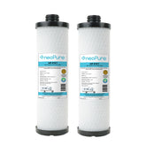 Neo-Pure NP-KW1 10-inch carbon block cartridge reduces chlorine and sediment in RV water