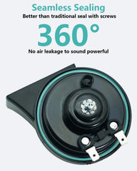 NEOGET compact black horn kit designed to fit under hood neatly