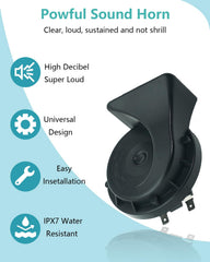 NEOGET dual-tone horn assembly shows universal fit for many vehicles.