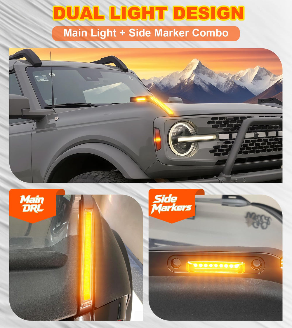 NEOXIST aluminum IP68 hood lights resist dust and water on rough trails.