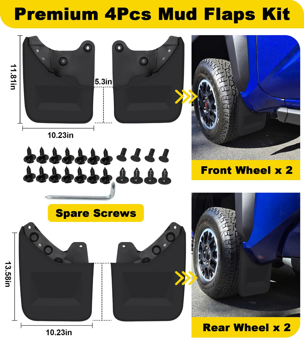 NEOXIST weather-resistant mud guards perform in rain and snow for Tacoma.