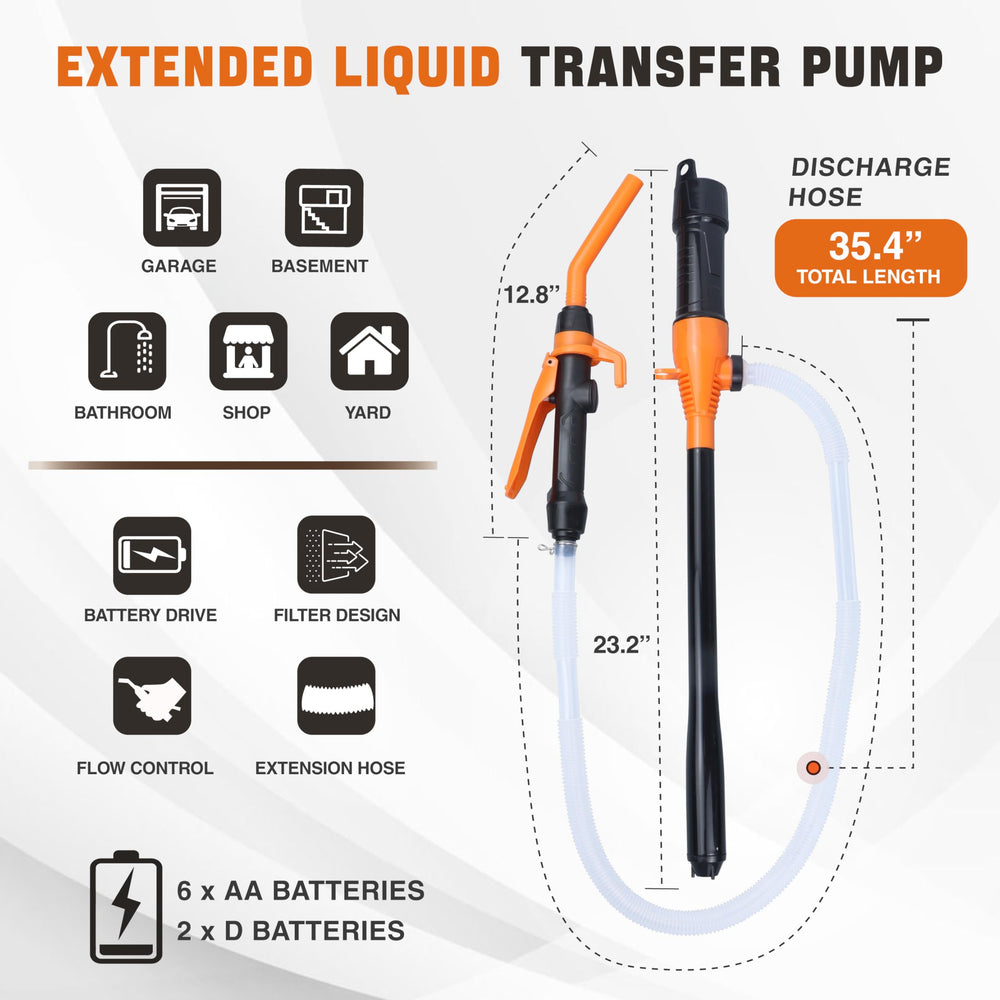 Neuradical battery-operated siphon pump for on-the-go fuel transfers.