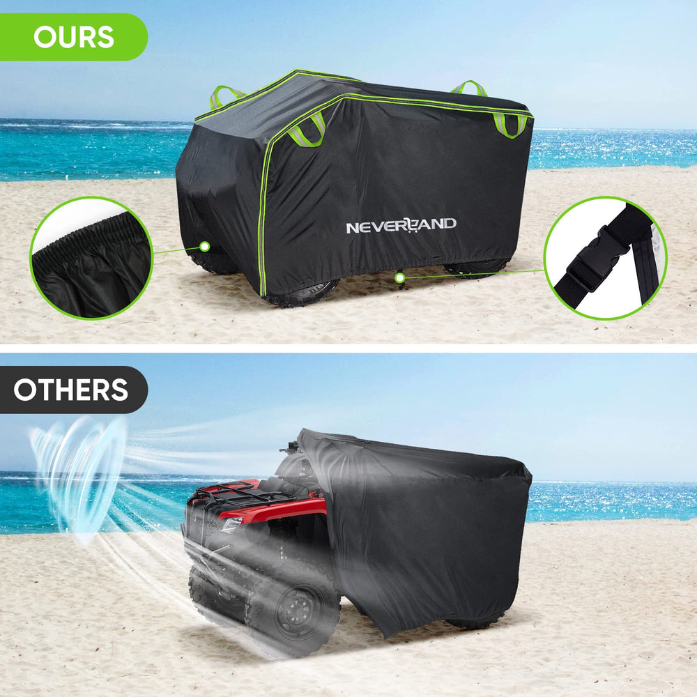 Neverland ATV cover doubles-stitched for enhanced durability in all weather
