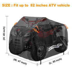 NeverLAND ATV Cover shows front mark for quick alignment at install
