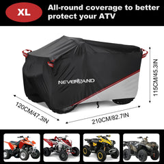 NEVERLAND ATV Cover rear view showing full weather seal against rain