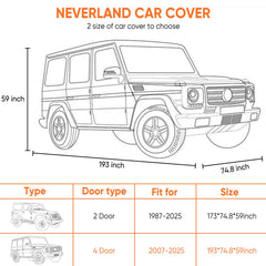 Neverland Oxford fabric cab cover is waterproof and durable.