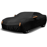 NeverLAND car cover on Camaro fit 2010-2026 demonstrates a snug, paint-friendly protection.