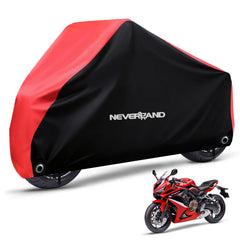 NEVERLAND motorcycle cover front view offering all-season protection for bikes.