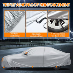 NEVERLAND sedan car cover driver-door zipper enables quick entry