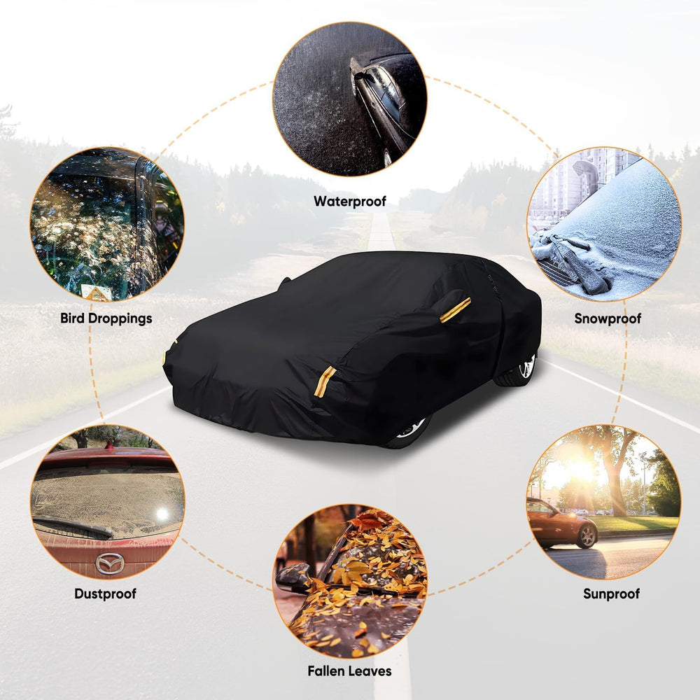 NeverLAND sedan car cover perfect fit for 183 inch length.