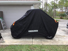 NEVERLAND UTV Cover 2-3 Seater rear view guards against weather.