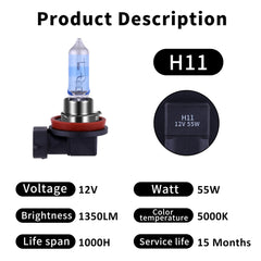 NewBrown H11 long-life design lasts up to 1000 hours.