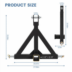 NEWBULIG adjustable pin system simplifies 3-point connections.