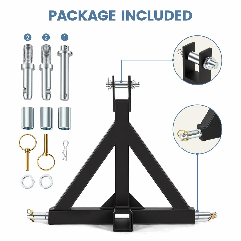 NEWBULIG Cat 1 compatibility fits sub-compact tractors securely.