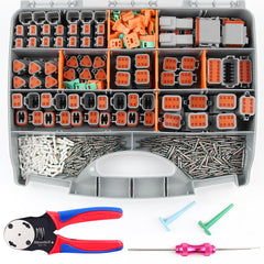 Newdeli Deutsch connector kit 2-pin close-up showing sealed housing for harsh environments.